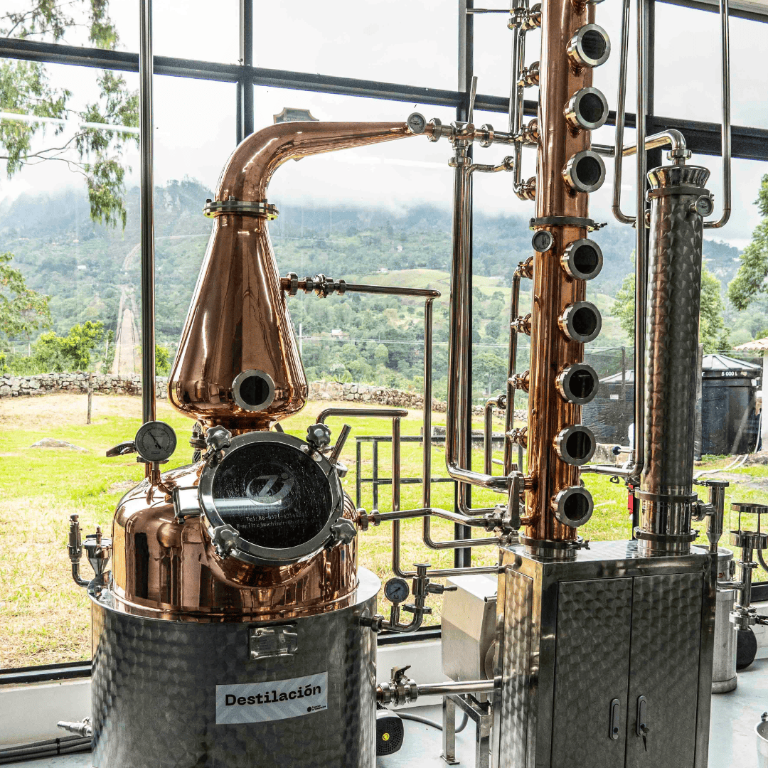 copper distillation aguardiente desquite